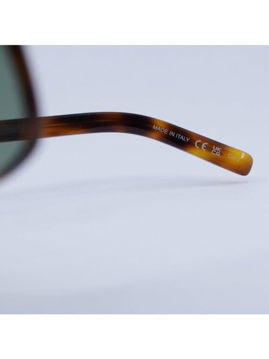 Saint Laurent SL596 DUNE 002 Sunglasses Havana Aviator Frame, Green Lenses main image 6